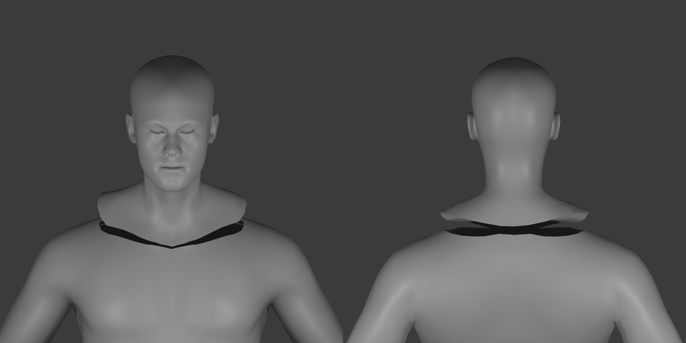 Figure 1: Separate head and body meshes